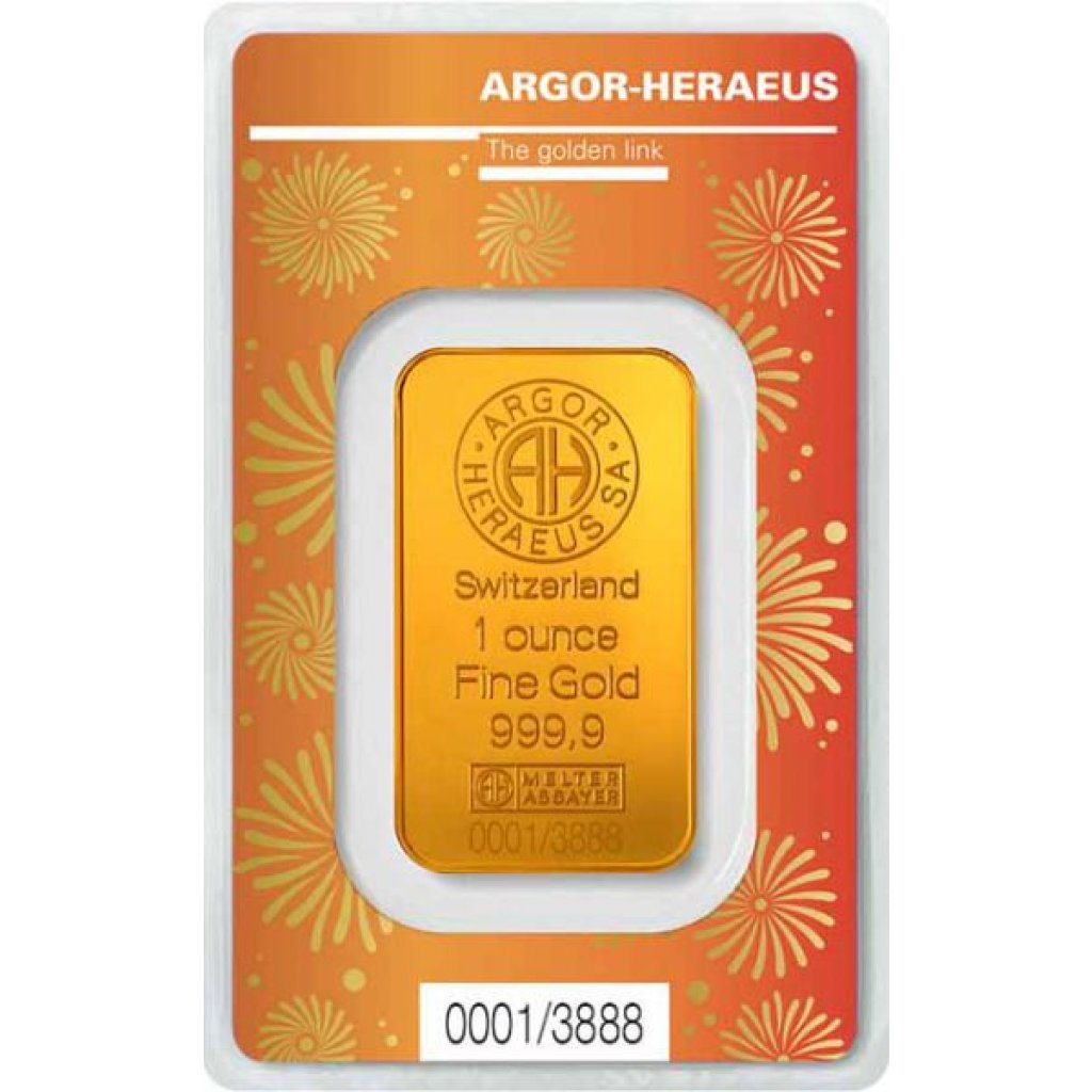 Zlatý slitek 1 Oz Argor-Heraeus Year of The Ox (Rok Buvola) 2021 - obrázek 1
