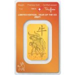 Zlatý slitek 1 Oz Argor-Heraeus Year of The Ox (Rok Buvola) 2021 - obrázek 2