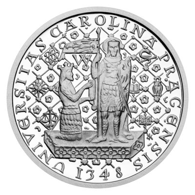 Stříbrná medaile Novoražba karlovského pětidukátu proof - obrázek 1