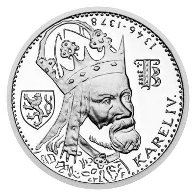 Stříbrná medaile Novoražba karlovského dukátu proof - obrázek 1