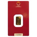 Zlatý slitek 2 g Münze Österreich kinebar