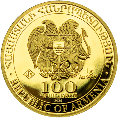 Zlatá mince 1 g Archa Noemova 2026 - obrázek 3