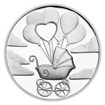 Stříbrný tolar k narození dítěte - balónky proof - obrázek 2