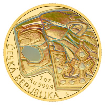 Zlatá 1oz investiční mince Český lev 2026 s hologramem proof - obrázek 1