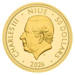 Zlatá 1oz investiční mince Český lev 2026 s hologramem proof - obrázek 2