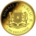 Zlatá mince 1 Oz Africká divočina Somálský slon 2026 - obrázek 2