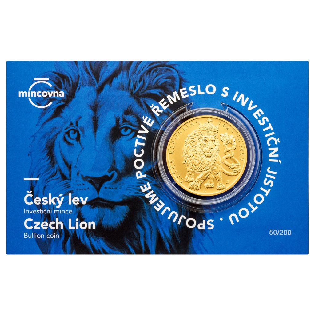 Zlatá 1oz investiční mince Český lev 2026 stand číslováno - obrázek 1