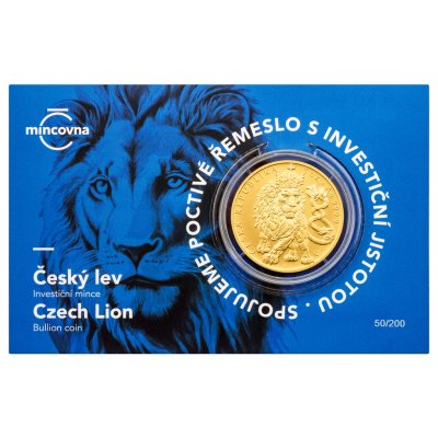 Zlatá 1oz investiční mince Český lev 2026 stand číslováno - obrázek 1