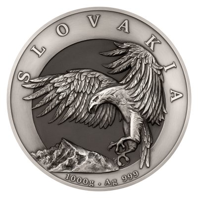 Stříbrná kilogramová investiční mince Orel 2024 vysoký reliéf stand - obrázek 1