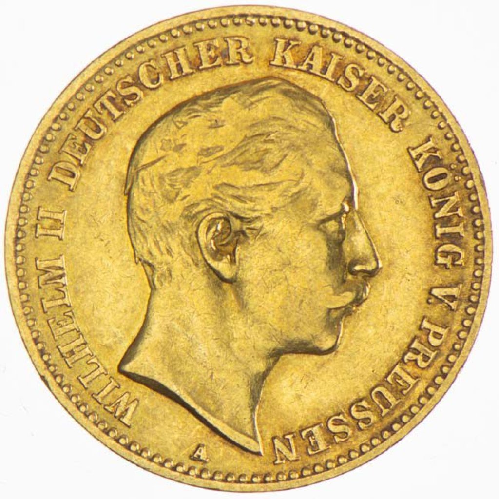Zlatá mince 10 Mark Prusko Wilhelm II - obrázek 1