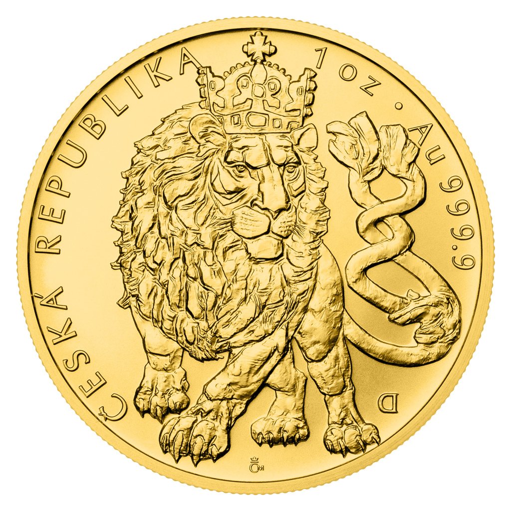 Zlatá 1oz investiční mince Český lev 2026 stand - obrázek 1