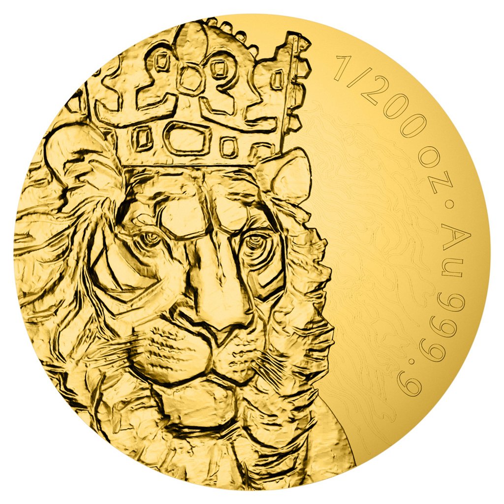 Zlatá 1/200oz investiční mince Český lev 2026 inkusní ražba stand - obrázek 1