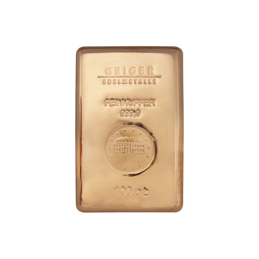 Měděný slitek 3 110 g (100 Oz) - obrázek 1