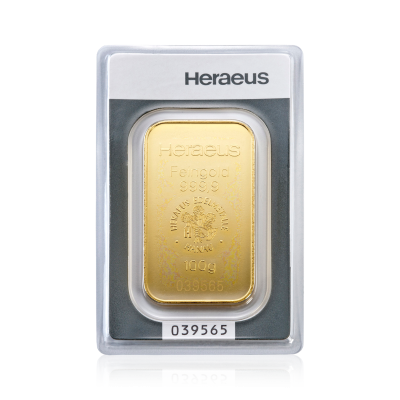 Zlatý slitek 100 g Heraeus - obrázek 1