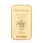 Zlatý slitek 100 g Heraeus - obrázek 3
