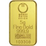 Zlatý slitek 5 g Münze Österreich
