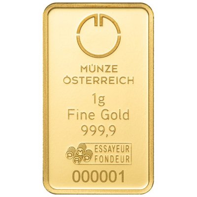 Zlatý slitek 1 g Münze Österreich - obrázek 1