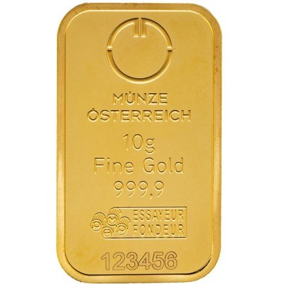Zlatý slitek 10 g Münze Österreich - obrázek 1