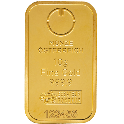 Zlatý slitek 10 g Münze Österreich - obrázek 1