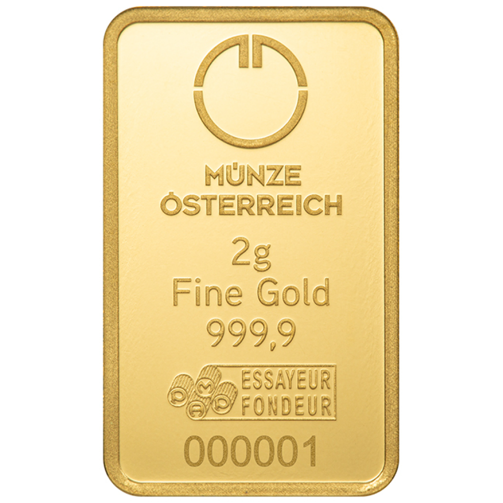 Zlatý investiční slitek Münze Österreich 2 g - obrázek 1