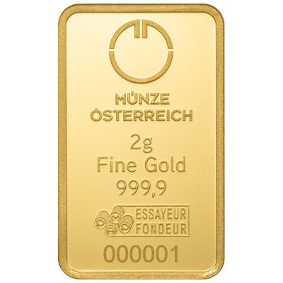 Zlatý investiční slitek Münze Österreich 2 g - obrázek 1