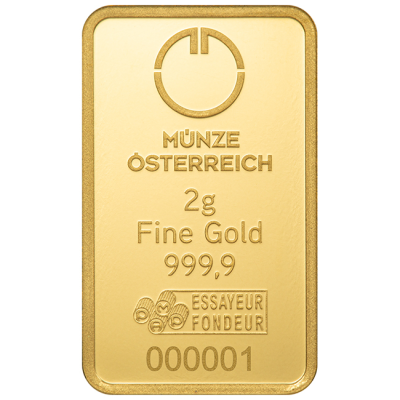 Zlatý investiční slitek Münze Österreich 2 g - obrázek 1