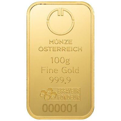 Zlatý investiční slitek Münze Österreich 100 g - obrázek 1