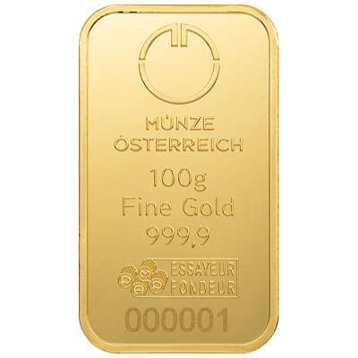 Zlatý investiční slitek Münze Österreich 100 g - obrázek 1