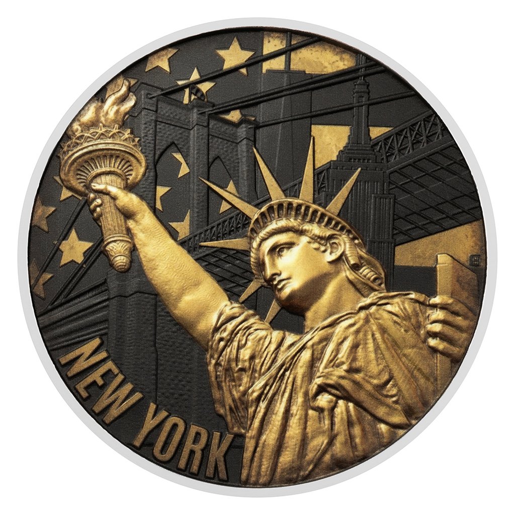 Stříbrná mince Cesta kolem světa - New York stand - obrázek 1