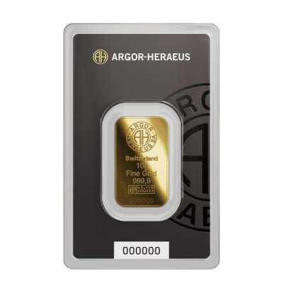 Zlatý investiční slitek Argor-Heraeus 10 g - obrázek 1