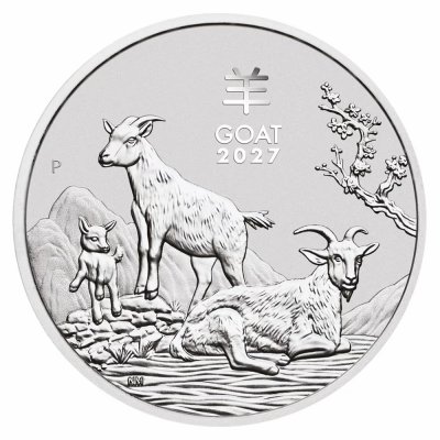 Stříbrná mince 1 Oz Lunární série III Koza 2027 - obrázek 1
