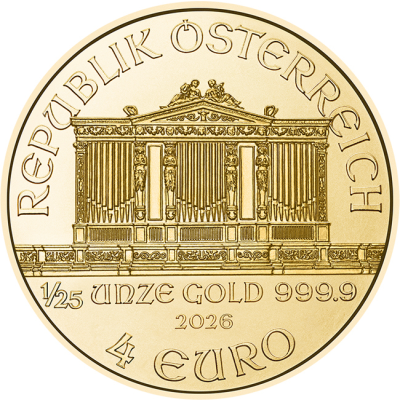 Zlatá mince 1/25 Oz Philharmoniker