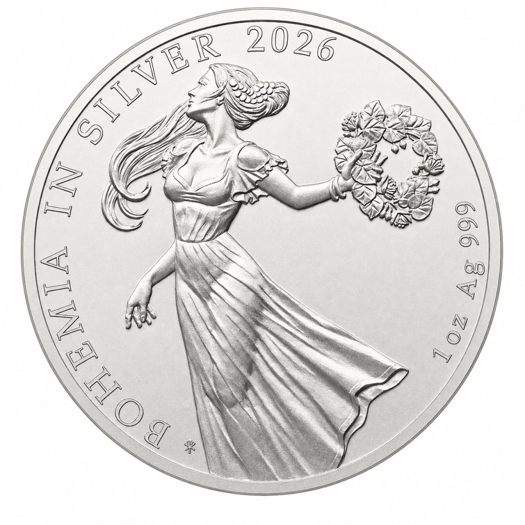 Stříbrná mince 1 Oz Bohemia in Silver Bullion 2026 standard - obrázek 1