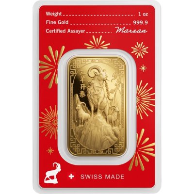 Zlatý slitek 1 Oz Argor-Heraeus Koza 2027 - Obrázek 1