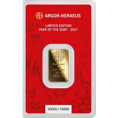 Zlatý slitek 5 g Argor-Heraeus Koza 2027 - obrázek 1