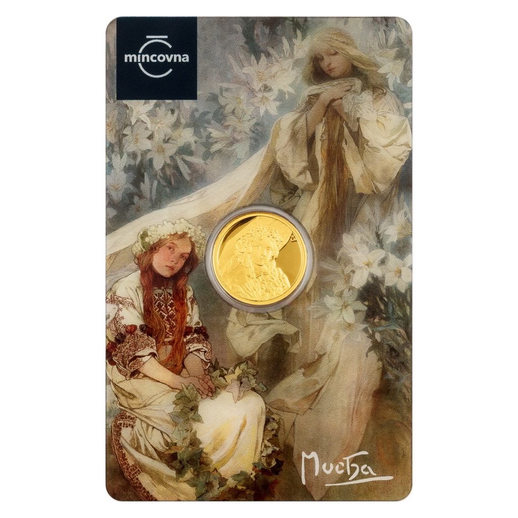 Zlatá mince Alfons Mucha - Mystik proof - obrázek 1