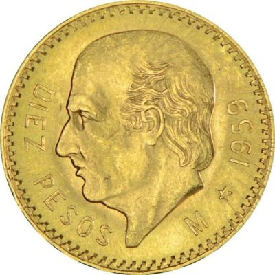 Zlatá mince Mexiko Centenario 10 Pesos Hidalgo 7,50 g KOPIE